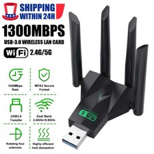 4-Antenna 1300Mbps Dual Band USB 3.0 Wifi  Wireless Network Card for PC US picture