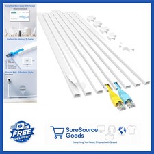 113in Cord Hider Wall Concealer for Cables 8-Piece Kit Self-Adhesive White picture