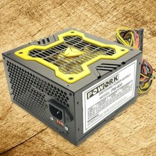 Brand NEW--Powork Yellow 12cm-Fan 600w-MAX ATX Power Supply 20+4Pin, SATA & PCIe picture