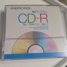 Memorex | 10PK CD-R 52X 700MB 80min 10 pack CD-R Discs Paper Sleeves | Brand New picture
