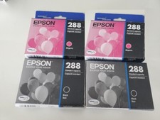 SET 4 Genuine FACTORY SEALED Epson 288 Magenta & Black Ink Cartridges 2023 picture