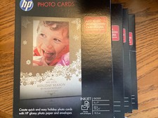 4 Boxes 10 Each -HP Christmas Photo Cards D2W45A, 5