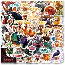 50Pcs F-CAW-F Stickers Funny Meme F Caw F Chicken Crow Sticker F-caw-f picture