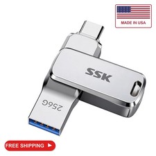 SSK 256GB Dual USB Flash Drive USB-C Thumb Drive Memory Stick up to 220MB/s picture