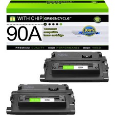 Greencycle 2 Pack Compatible Black Toner Cartridge For Hp Ce390a 10K Yield picture