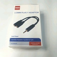 RCA 3 In. Single 3.5 mm MDouble 3.5 mm Female Y-Adapter AH202DE, FAST 📭 🚚§}~ picture