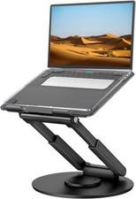 tounee Telescopic Laptop Stand for Desk w/ 360° Swivel Base, Sit to Stand Black picture