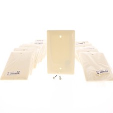 Hubbell NP13AL Almond 1-Gang Blank Unbreakable Standard Wallplate Box Mount 25pc picture