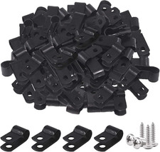120Pcs 1/4 Inch Black Nylon Screw Mounting R-Type Cable Clip Wire Clamp with 120 picture
