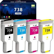 738 738XL Ink Cartridges 300ML Set with Chip High Capacity Replacement 4-Pack ++ picture