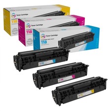 LD Reman Toner Cartridge for Canon 118: Cyan, Magenta, Yellow 3-Pack picture