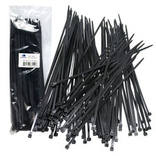 USA  ~ 100 BLACK Plastic Cable Cord Wire Zip Ties 11.8'' 52lb BRAND NEW picture