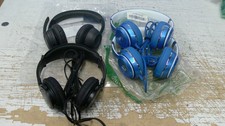 Lot of 4 headphones/headset, 2 Blue Beats, 1 Logitech gray, 1 Kensington black picture