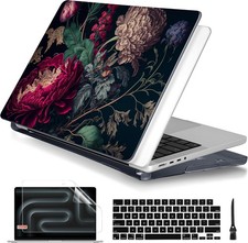 Sleeve for MacBook Pro 16 Inch 2026-2021, Vintage Flower, Hard Shell, Elegant St picture