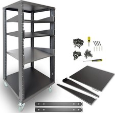 AxcessAbles 22U Open Frame Network & AV Rack with Caster Wheels Three 2U picture