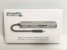 New Plugable USB-C Hub 7-in-1 USB C Hub Compatible with Mac, Windows, Chromebook picture