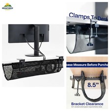 VIVO Black Clamp-on 24 in Mesh Net Cable Management Holder, DESK-AC24MH picture