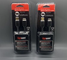 GIGAWARE 3-FOOT (91.4 cm) MICRO USB 3.0 CABLE PC or MAC-2602583 Lot of 2 New picture