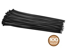 Monoprice Cable Tie 14in 50 lbs, 100 pcs/pack, Black picture