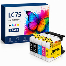 LC75 (5Pack-2BK/C/M/Y) High Yield Ink Cartridge Replacement for LC75 Ink picture
