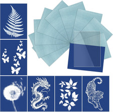 10 Pcs Sun Print Paper Kit Cyanotype Paper, A5 Cyanotype Paper with 1 Sheet Acry picture