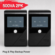 2PK Reliable 500VA 300W UPS Power Backup with 3 Outlets Great for Home or Office picture