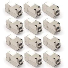 RJ45 Cat6A Shielded Keystone Jacks 12-Pack, 10Gbps Easy Toolless Modular Jack... picture