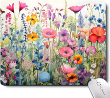 Gorgeous Flowers Plants Mouse Pad,Pink Floral Rose Mouse Pads for Desk,Soft C... picture