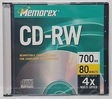 Memorex CD-RW Rewritable Disc in Case 700MB 80min 4X NEW Factory Sealed  picture