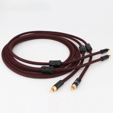 Pair Audio RCA Cables W/ Male Plugs OFC Copper Signal Wires for HiFi Speaker AMP picture