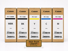 Canon PFI-110 Genuine Ink Set 5 Colors MBK BK C M Y New Sealed Japan OEM picture