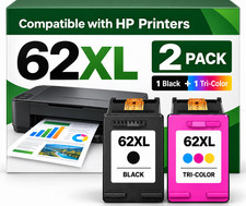 2PK For HP 62 XL Black And 62XL Color Ink Cartridges For Envy 7640 7645 5660 picture