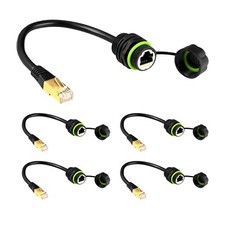 5PCS Panel Mounting RJ45 Waterproof Connector M20 Cat5/5e/6 Ethernet LAN Cabl... picture