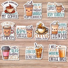 Coffee Vinyl Stickers Bundle | Set of 10 Unique 3” Stickers  picture