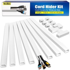 116in White Paintable Cord Hider Kit Cable Management System Cable Concealment picture