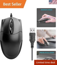Lightweight Black Wired USB Mouse - Ergonomic, 1000DPI for Enhanced Productivity picture