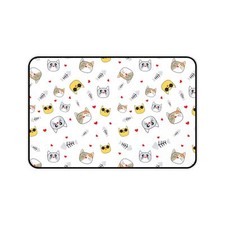 Cute Cat Desk Mat with Hearts, Cat Lover Gift, Home Office Decor, Animal Print, picture