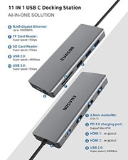 EUASOO 11 IN 1 TRIPLE DISPLAY USB C DOCKING STATION WITH DUAL 4K HDMI, -  GRAY picture