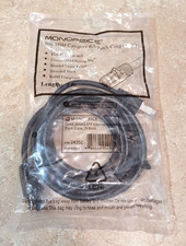 MONOPRICE 7' 24352 Patch Cord Cat 6A Ethernet Cable RJ45 Black 7 FT STP 500MHz picture