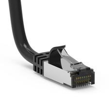 15ft Cat8 Shielded S/FTP Ethernet Patch Cable, RJ45 Booted Cord, Black 40Gbps picture