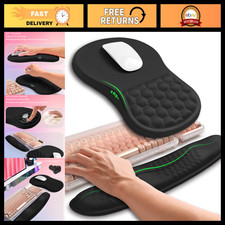 Ergonomic 2-in-1 Wave Keyboard Wrist Rest & Mouse Pad Support, Memory Foam, Blac picture