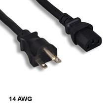 KNTK 15ft AC Power Cord NEMA 6-15P to IEC-60320 C13 14 AWG 15A 250V SJT Cable picture