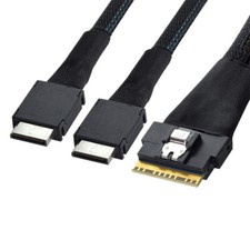 Cablecy SFF-8654 8i 74pin to Dual Oculink Ultraport Slimline SAS PCI-E SFF-8611 picture