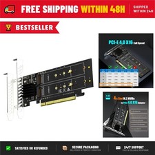 GLOTRENDS PA41 Quad M.2 NVMe to PCIe 4.0 X16 Adapter Card, Bifurcation Required picture