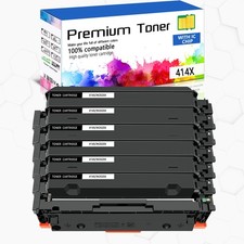 6PK Toner Cartridge BK for HP 414X LaserJet Pro M454dn M454dw MFP M480f M479 picture