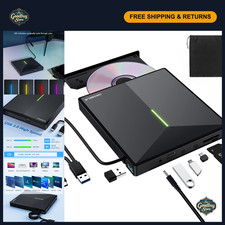 External CD/DVD Drive for Laptop, USB 4 Ports, 2 SD/TF Card Slots, Portable picture
