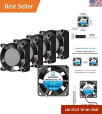 Compact 25mm Dual Ball Bearing Cooling Fan - 12V, 9000RPM, Low Noise (5 Pack) picture