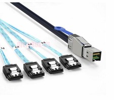 Mini External SAS HD SFF-8644 to 4 X SATA Breakout Splitter Cable 12/gb 1 Meter picture