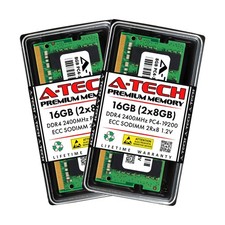 A-Tech 16GB Kit (2x8GB) DDR4 2400MHz PC4-19200 ECC SODIMM 2Rx8 Dual Rank 1.2V... picture