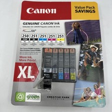 New Genuine Canon PGI-250XL CLI-251XL C/M/Y/BK Ink Cartridges Value 5 Pack OEM picture